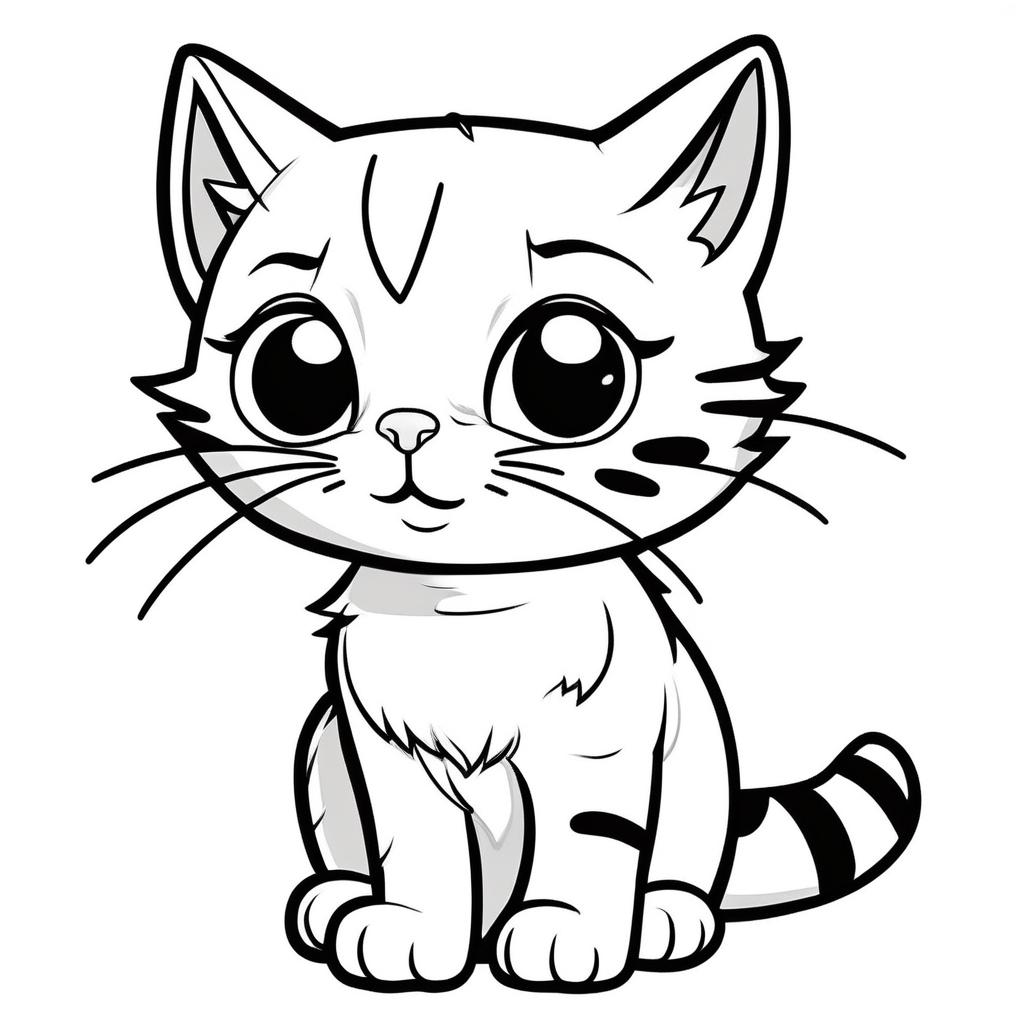 Cute Kitten Face Coloring Page for Kids Coloring Page for Kids – Free Printable