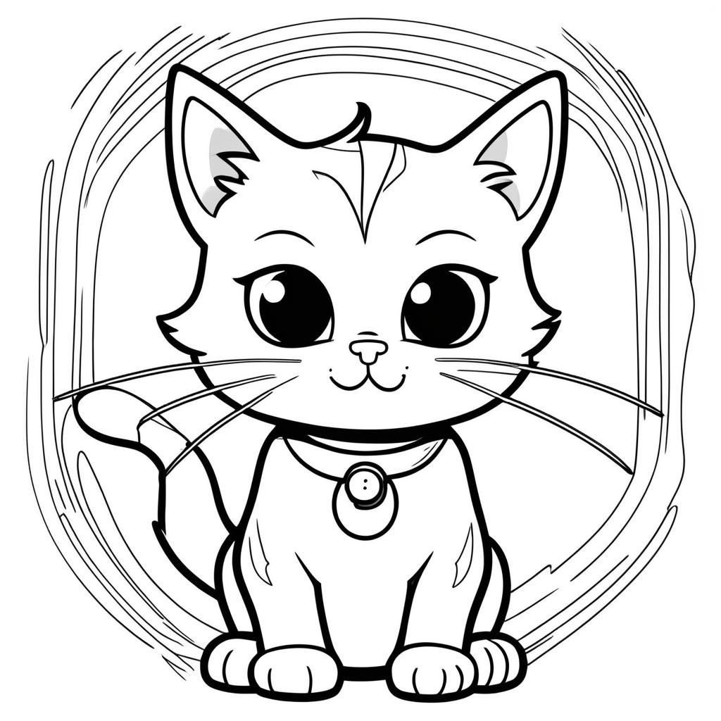 Happy Cat and Sunshine Coloring Page Coloring Page for Kids – Free Printable