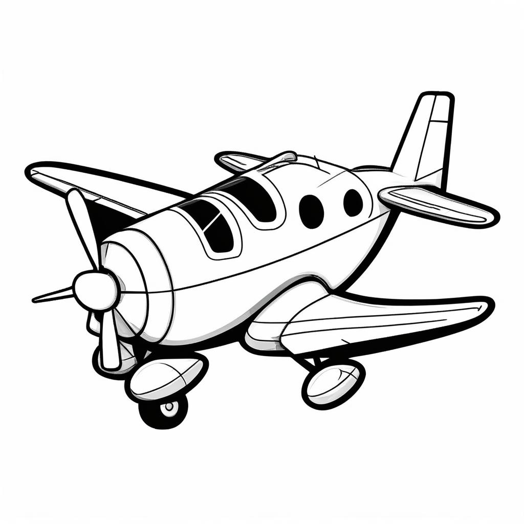 Playful Airplane Coloring Page Coloring Page for Kids – Free Printable