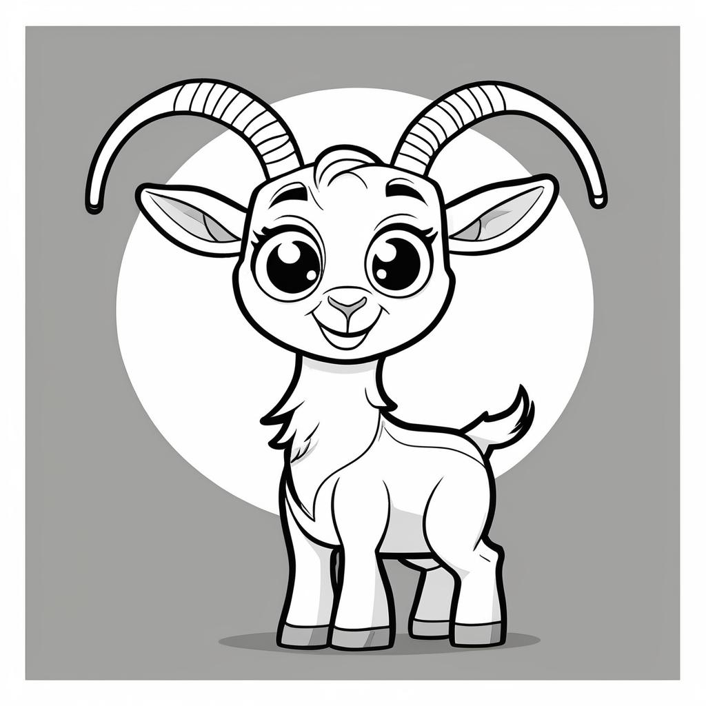 Playful Goat Coloring Page Coloring Page for Kids – Free Printable