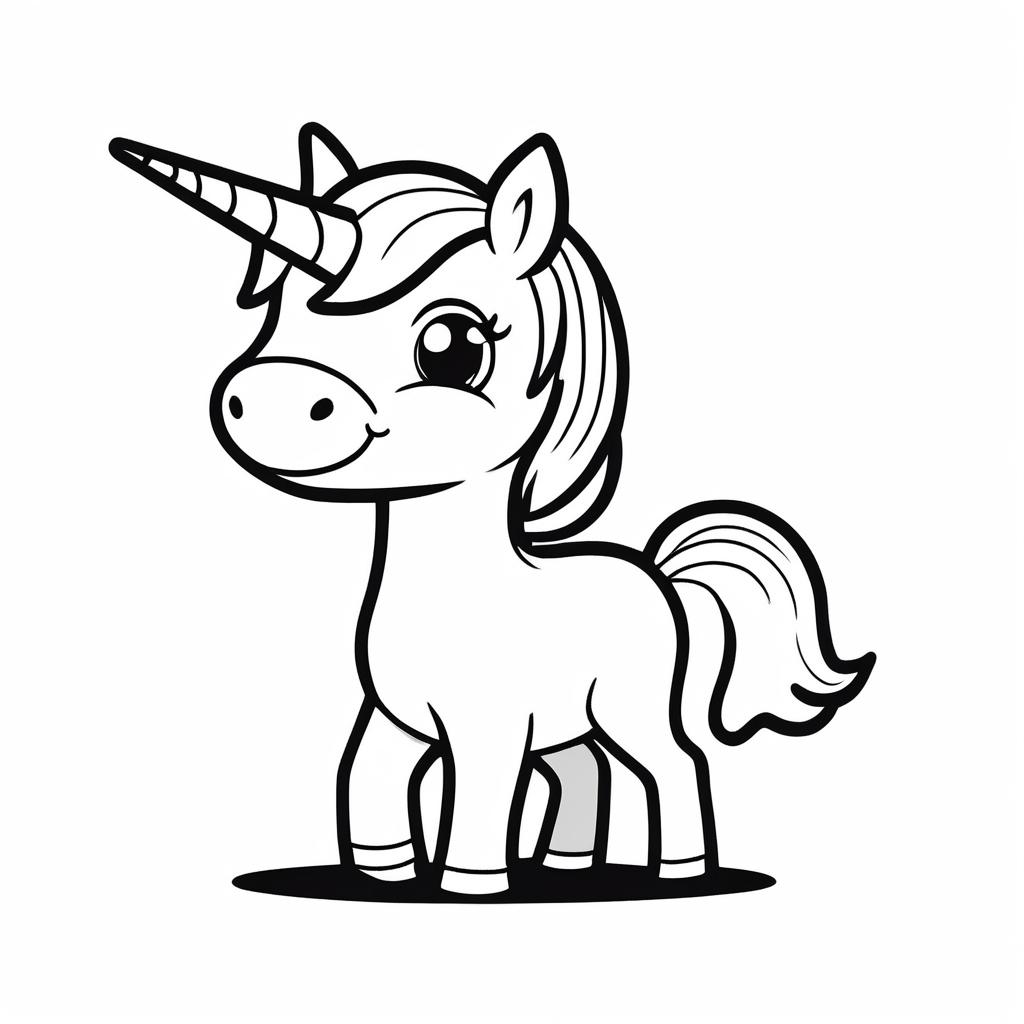 Rainbow Unicorn Coloring Page